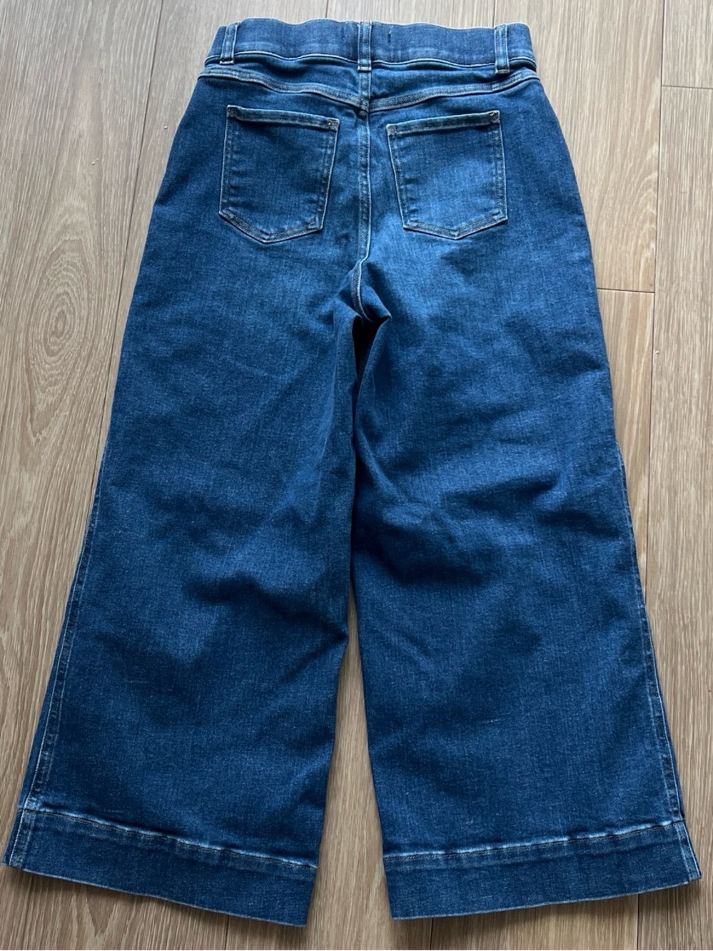 SPANX Dark Blue Wide-Leg Jeans Size Small Petite - Picture 3 of 5